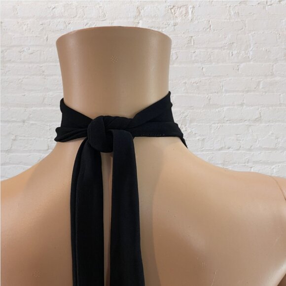 VINTAGE BODY CENTRAL -- Black Cocktail Dress, Knee-Length w/Strappy Halter Neck - Picture 9 of 16